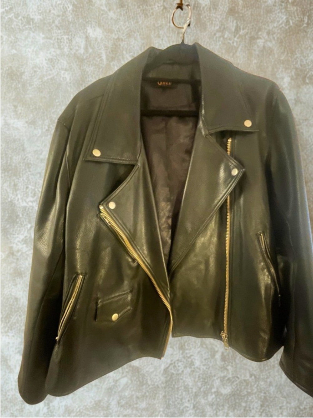 Quince Black Leather Moto Jacket